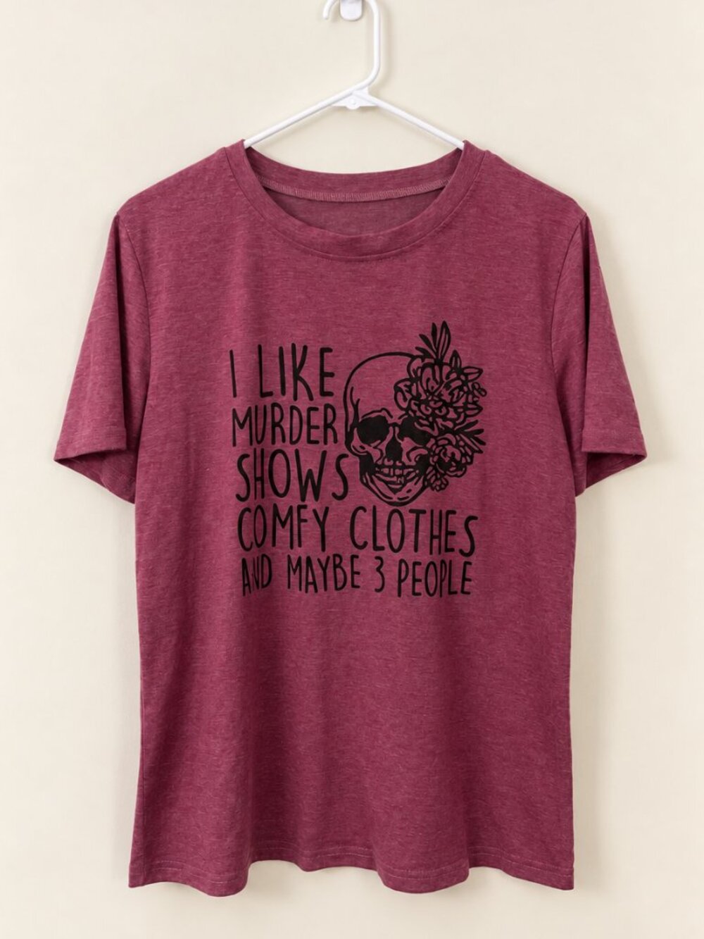 I Like Murder Shows Comfy Clothes Graphic T-Shirt Size M